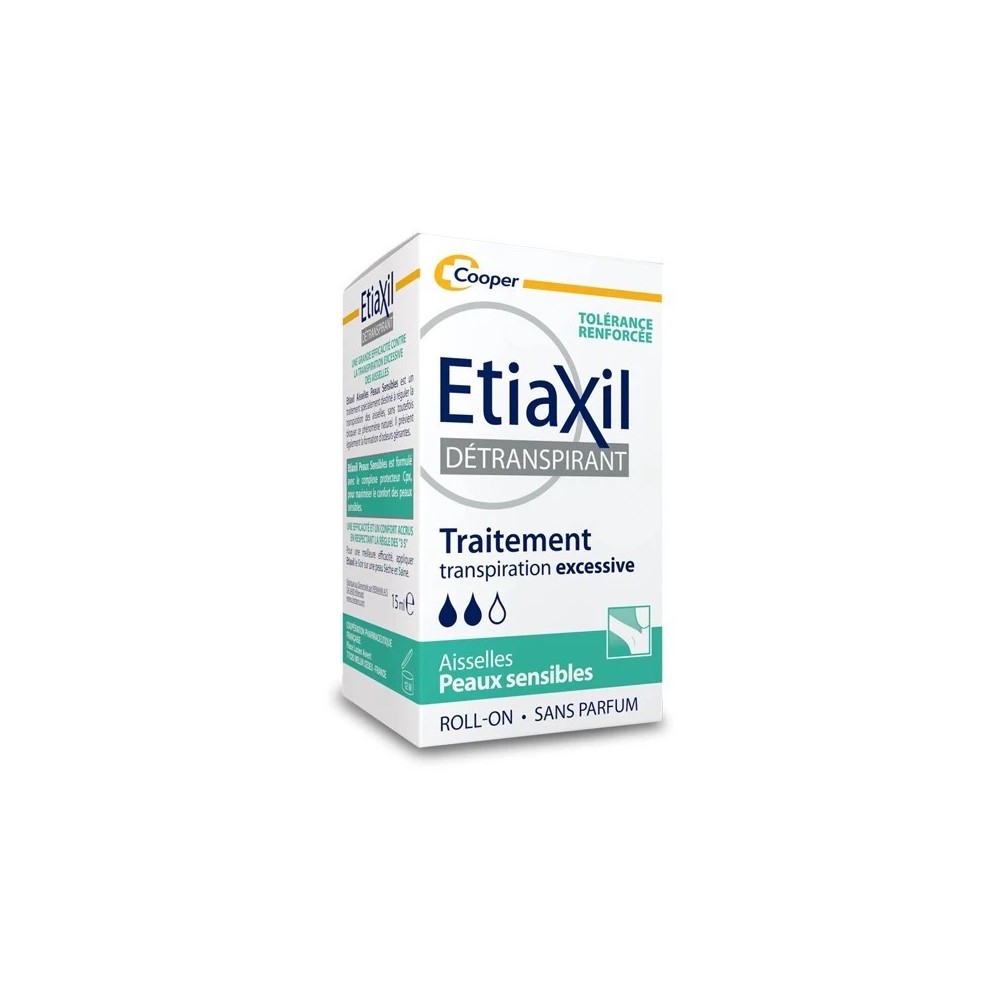 ETIAXIL Détranspirant Peaux Sensibles Aisselles Roll-on 15 ML | BigPara Tunisie