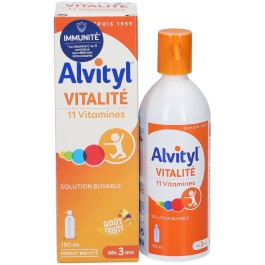 Alvityl Vitalité Solution Buvable – 11 Vitamines – Goût Fruité (Dès 3 Ans) – Flacon 150 ml | BigPara Tunisie