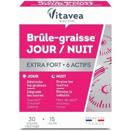 VITAVEA BRÛLE-GRAISSE JOUR/NUIT – Extra Fort  Action minceur 24h / 6 actifs ciblés | 30 gélules | BigPara Tunisie