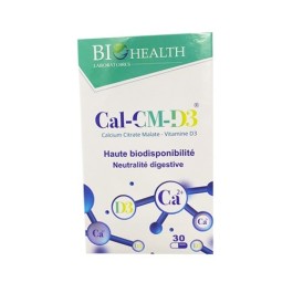 BIOHEALTH CAL-CM-D3 - HAUTE BIODISPONIBILITE / NEUTRALITE DIGESTIVE - B/30 GELULES | BigPara Tunisie