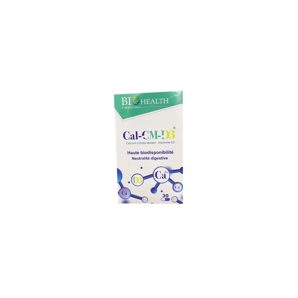 BIOHEALTH CAL-CM-D3 - HAUTE BIODISPONIBILITE / NEUTRALITE DIGESTIVE - B/30 GELULES | BigPara Tunisie