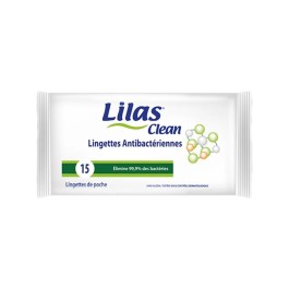 LILAS CLEAN Lingettes de Poche Antibactériennes – Boîte de 15 | BigPara Tunisie