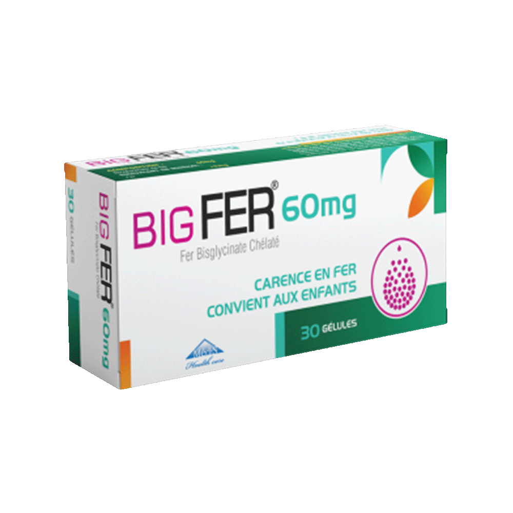 BIG FER 60 mg B/30 Gélules | BigPara Tunisie