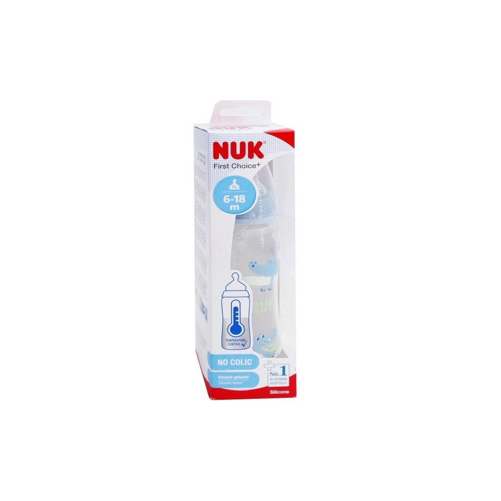 NUK Biberon Silicone First Choice+ Anti-Colique Température Control 300ml (0-6 mois) | BigPara Tunisie