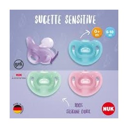 NUK TETINE SENSITIVE EN SILICONE (0-6MOIS) | BigPara Tunisie