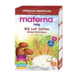 MATERNA BABY CEREALES BLE LAIT DATTES (CALCIUM+FER+12 VITAMINES) SACHET/200G (+6MOIS) | BigPara Tunisie