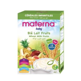 MATERNA BABY CEREALES BLE LAIT FRUITS (CALCIUM+FER+12 VITAMINES) SACHET/200g ( +6mois) | BigPara Tunisie