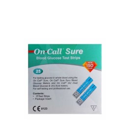 On Call Sure – Bandelettes de Glycémie (Boîte de 25) | BigPara Tunisie