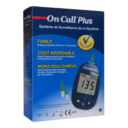On Call Plus – Kit de Surveillance de la Glycémie  Glucomètre + 10 bandelettes + 10 lancettes stériles | BigPara Tunisie