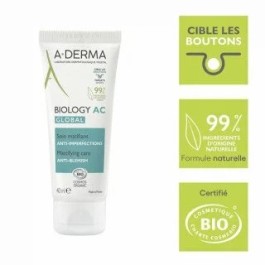 A-DERMA BIOLOGY AC GLOBAL SOIN MATIFIANT ANTI IMPERFECTIONS 40ML | BigPara Tunisie