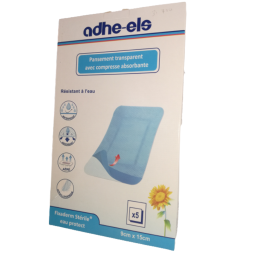 💧 ADHE-ELS FIXADERM Eau Protect – Pansement Transparent avec Compresse Absorbante (Stérile – Boîte de 5) | BigPara Tunisie