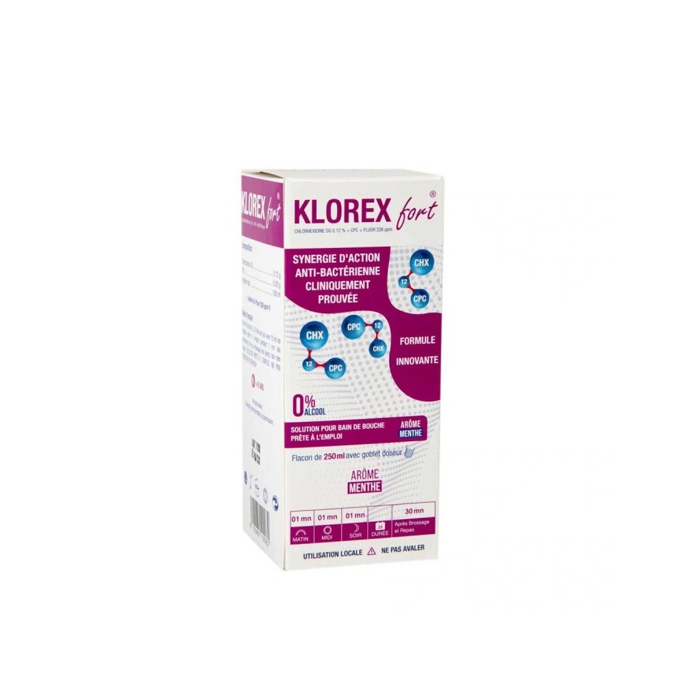 KLOREX FORT BAIN DE BOUCHE ANTI-BACTERIEN 250ML  AVEC DOSEUR | BigPara Tunisie