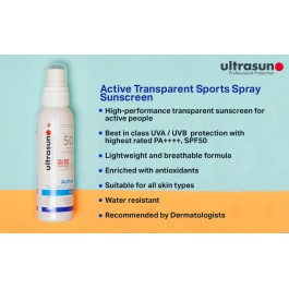 ULTRASUN ACTIVE SPRAY TRANSPARENT SPF50 – Sport | 150 ml | BigPara Tunisie
