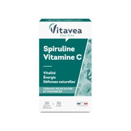 VITAVEA SPIRULINE VITAMINE C -VITALITE/ ENERGIE/ DEFENSES NATURELLES -B/30 GELULES | BigPara Tunisie
