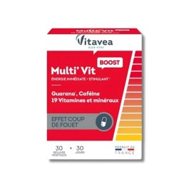 VITAVEA MULTI’VIT BOOST – Énergie Immédiate  Guarana • Caféine • 19 Vitamines & Minéraux | 30 gélules – Effet coup de fouet