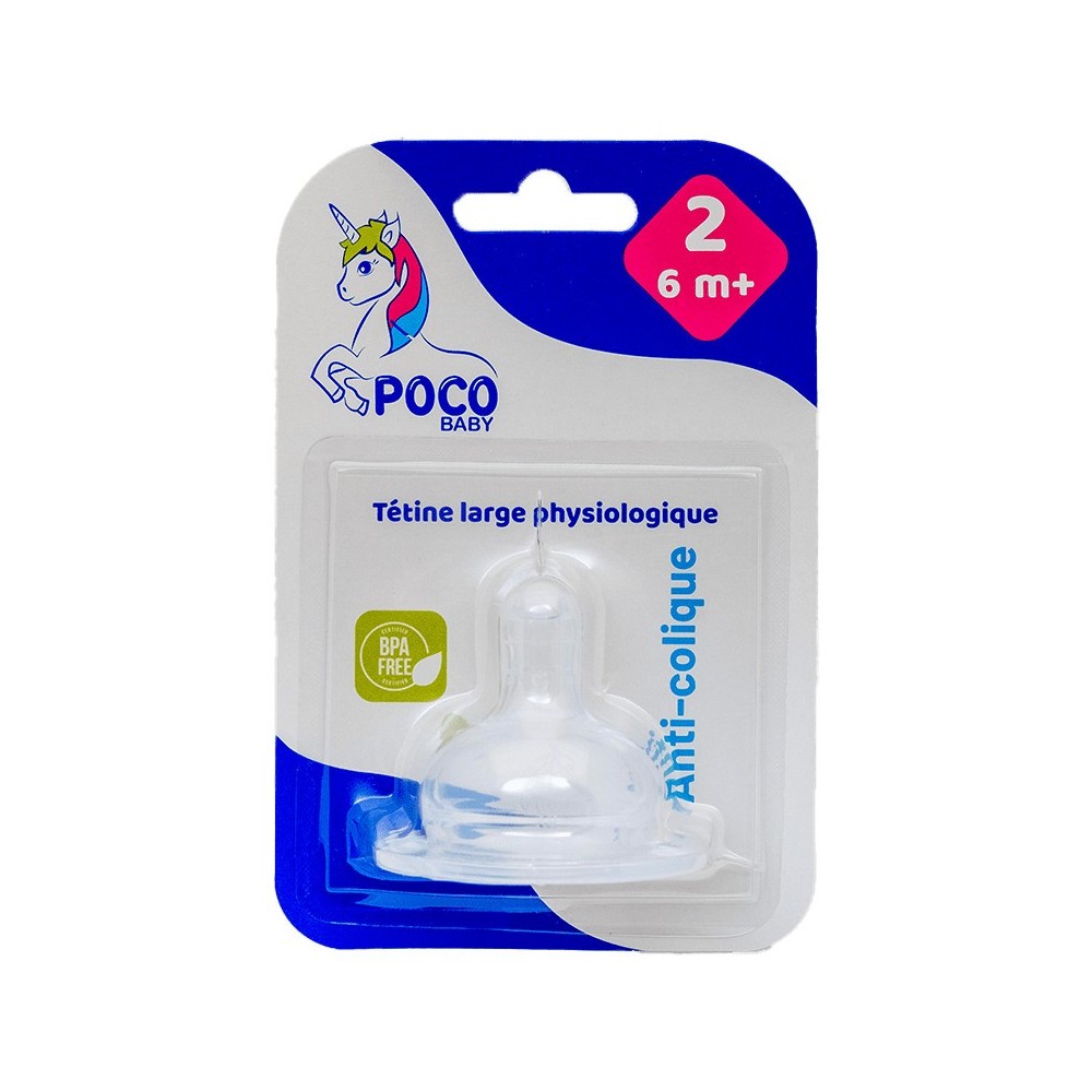 POCO BABY TETINE LARGE PHYSIOLOGIQUE ANTI COLIQUE 2EME AGE (6mois+) | BigPara Tunisie