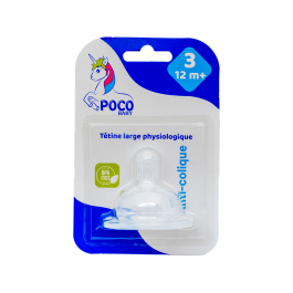 POCO BABY TETINE LARGE PHYSIOLOGIQUE ANTI-COLIQUE 3EME AGE (12MOIS+) | BigPara Tunisie