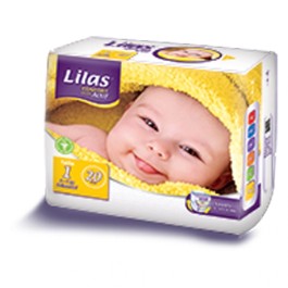 Lilas Couche Bébé Pharmacie Taille 1 – 2-4 kg – 20 pièces | BigPara Tunisie