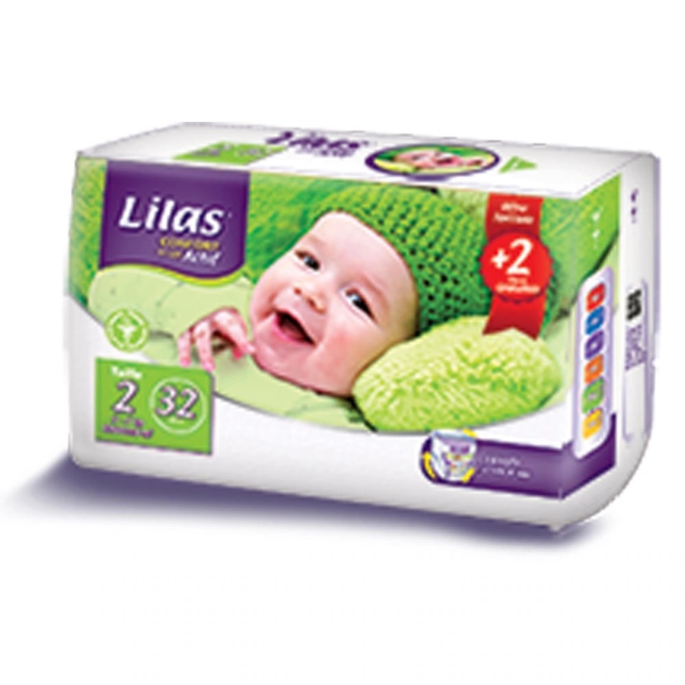 Lilas Couche Bébé Pharmacie Taille 2 – 3-5 kg – 32 pièces | BigPara Tunisie