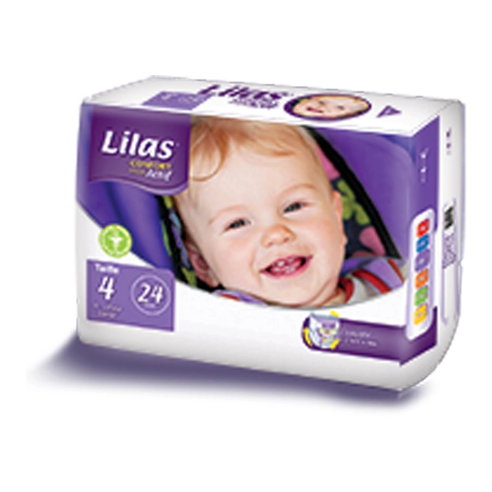Lilas Couche Bébé Pharmacie Taille 4 – 9-18 kg – 24 pièces | BigPara Tunisie