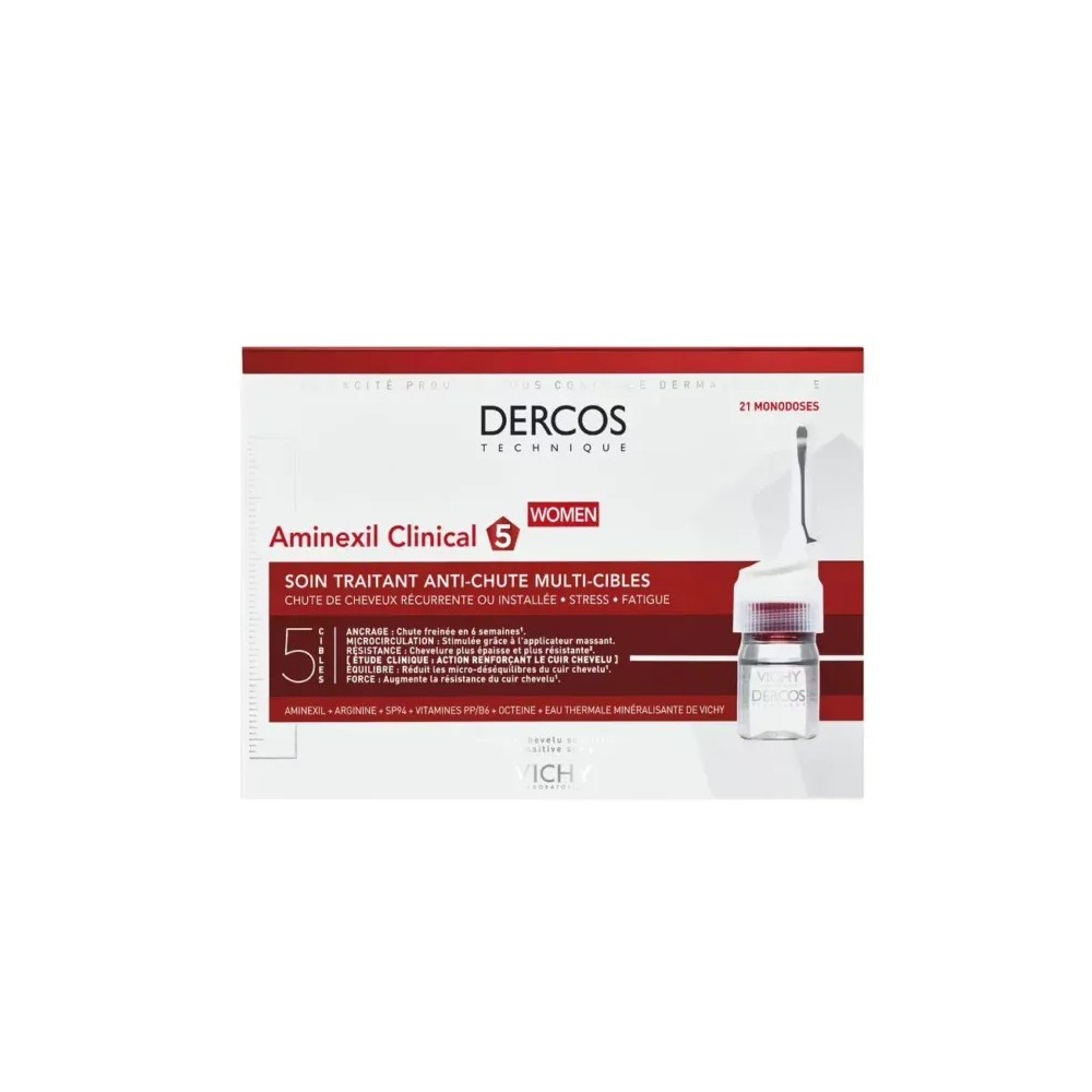 VICHY DERCOS Aminexil Clinical 5 Femme 21 Ampoules | BigPara Tunisie