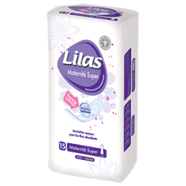 LILAS SERVIETTES MATERNITÉ SUPER – Boîte de 15 pièces | BigPara Tunisie