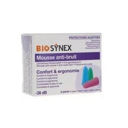 BIOSYNEX MOUSSE ANTI-BRUIT ADULTE 3 PAIRES | BigPara Tunisie